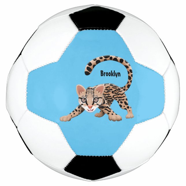 Bola De Futebol Figura de desenho animado de ocelot bonito (Frente)
