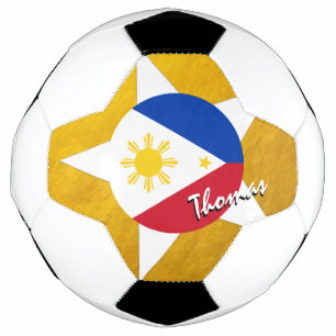 Bola De Futebol Filipinas: Futebol e Dourada bandeira filipina