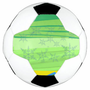 Bola De Futebol Flocos de Neve Azuis na Montanha Verde