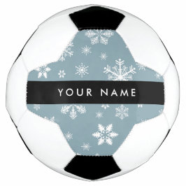 Bola De Futebol Flocos de neve brancos, Cinzas, seu nome, Personal