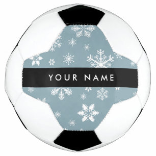 Bola De Futebol Flocos de neve brancos, Cinzas, seu nome, Personal