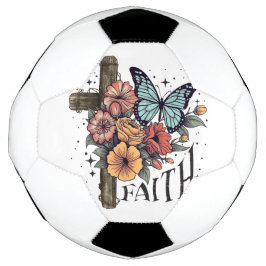 Bola De Futebol Floral Faith Cross