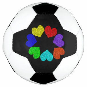 Bola De Futebol Floral Rainbow Love Hearts Soccer Ball