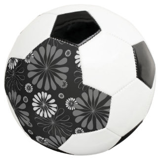 Bola De Futebol Floral Retro Preto e Branco