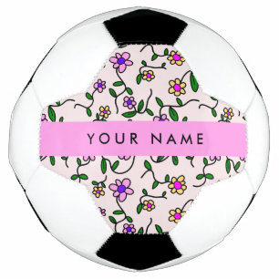 Bola De Futebol Flores Coloridas, Fundo Rosa, Rosa