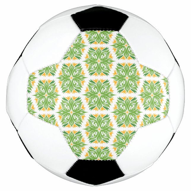 Bola De Futebol Flores Verdes, Padrão De Flores, Padrão Floral (Frente)