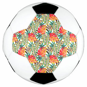 Bola De Futebol Folhas de Palma Tropicais Selvagens