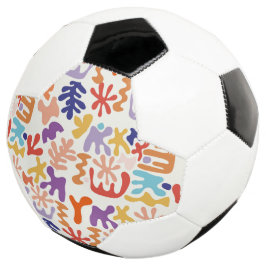Bola De Futebol Formas Botânicas Coloridas de Abstrato de Padrão M