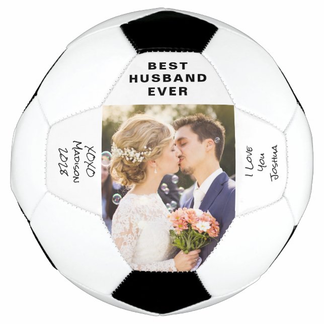 Bola De Futebol Foto personalizada do marido (Frente)