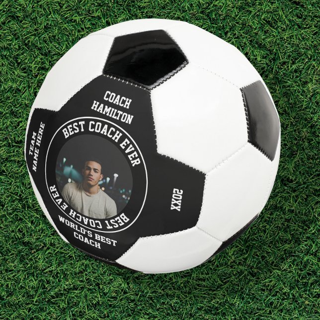 Bola De Futebol Foto personalizada do melhor treinador (Criador carregado)