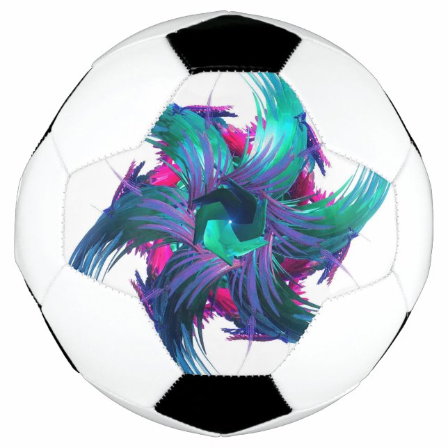 Bola De Futebol Fractal Fantasy Swirls Soccer Ball (Frente)