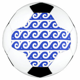 Bola De Futebol Frete Grego, Padrão de Onda Mediterrânica, Azul