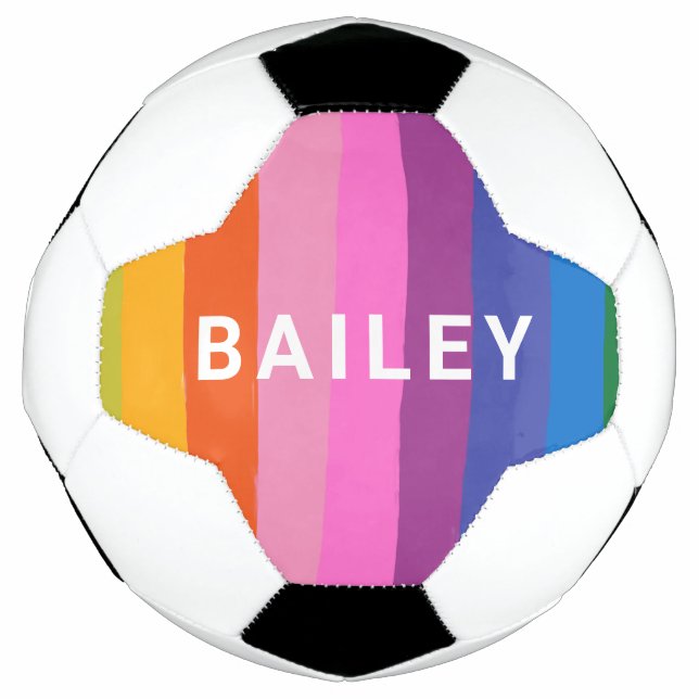 Bola De Futebol Frio Arco-Íris Colorido Bonito Personalizado (Frente)