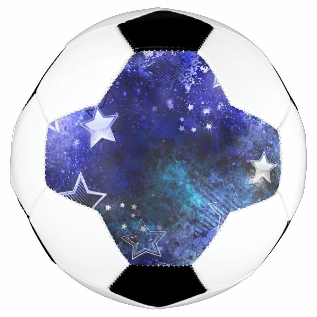 Bola De Futebol Fundo de Espaço com Estrelas (Frente)