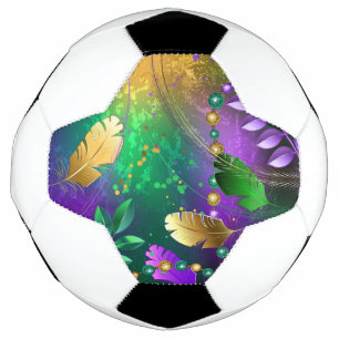 Bola De Futebol Fundo márdi iridescente com miçangas