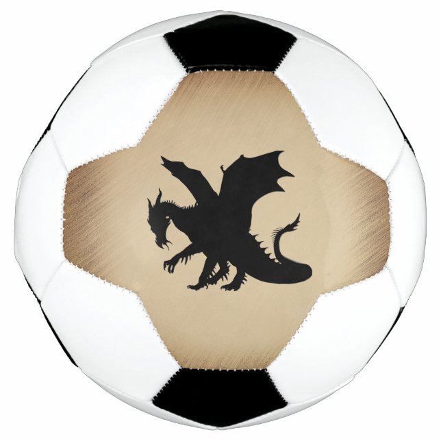 Bola De Futebol Fundo Rústico do Dragão Negro (Frente)