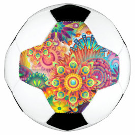Bola De Futebol Funky Retro Pattern Abstrato Bohemian