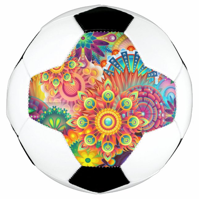 Bola De Futebol Funky Retro Pattern Abstrato Bohemian (Frente)