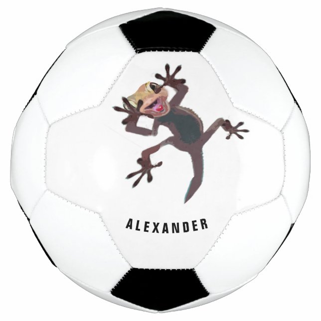 Bola De Futebol Funny Lizard Gecko Personal (Frente)
