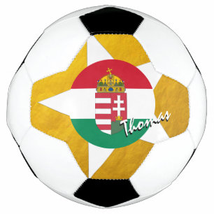 Bola De Futebol Futebol da Hungria e bandeira húngara Dourada