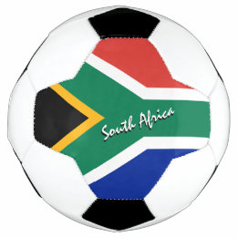 Bola De Futebol Futebol e bandeira africana na África do Sul / Esp