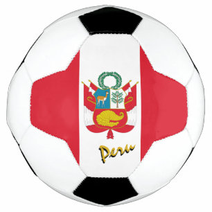 Bola De Futebol Futebol e bandeira peruana no Peru