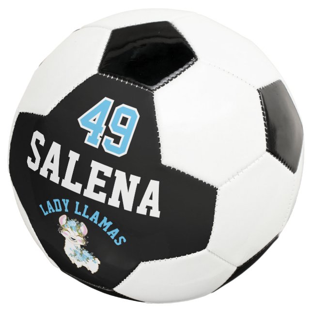 Bola De Futebol Futebol  Llama  - Azul, Preto e Branco  (Três quartos)
