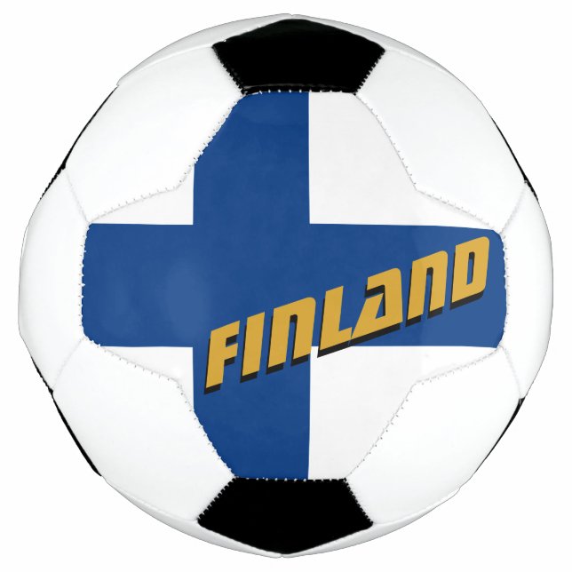 Bola De Futebol Futebol patriótico finlandês e bandeira finlandesa (Frente)