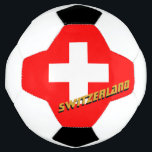 Bola De Futebol Futebol suiça e bandeira suíça / esportes<br><div class="desc">Soccer Ball: nome personalizado da bola de futebol da Suiça e da Suíça - amo meu país,  equipe favorita,  campeões de parque,  patriotas/fãs de esportes</div>