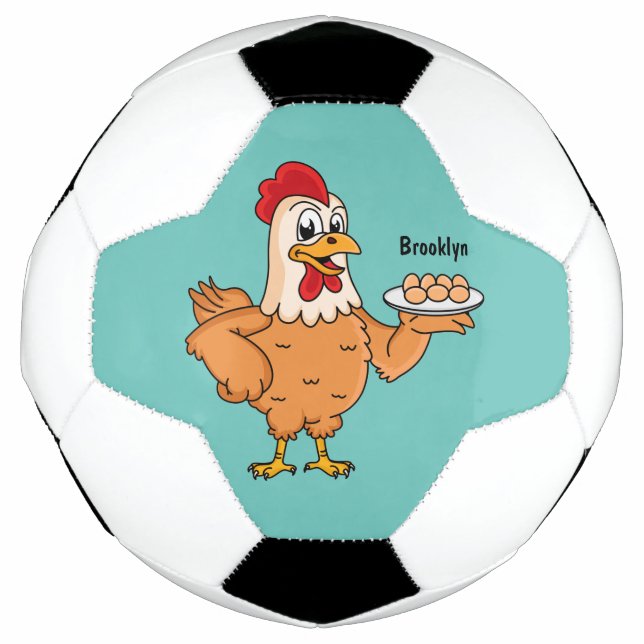 Bola De Futebol Galinha com ovos na caricatura da placa (Frente)