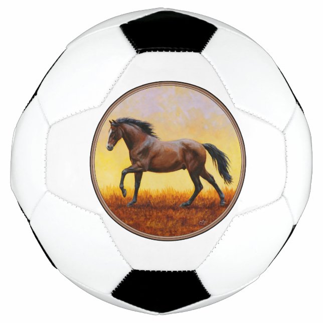 Bola De Futebol Galopagem de Cavalos de Stallion Bay Dark (Frente)