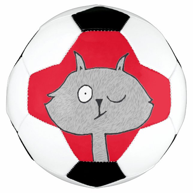 Bola De Futebol Gato de Cinza estranho (Frente)