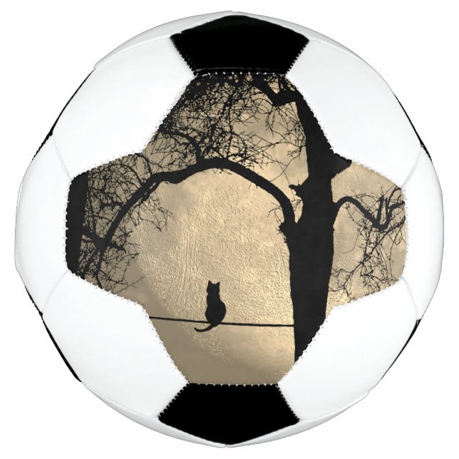 Bola De Futebol Gato em um Fio Lua Cheia (Frente)