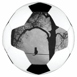 Bola De Futebol Gato em uma lua cheia de fio