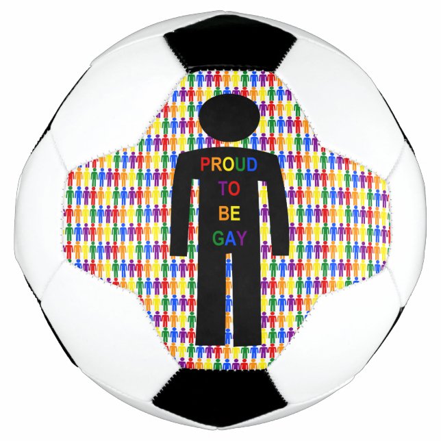 Bola De Futebol Gay LGBTQ Homem Silhuette e Rainbow Men (Frente)
