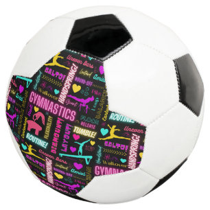 Bola De Futebol Ginástica Colorida Meninas Glossária Tipografia