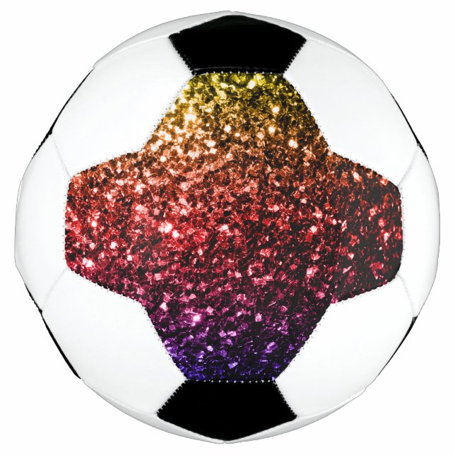 Bola De Futebol Glitter falso cotovelo colorido brilha (Frente)