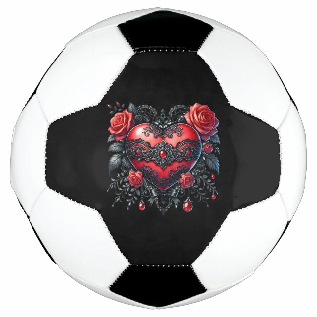 Bola De Futebol Gothic Heart Valentine Soccer Ball (Frente)