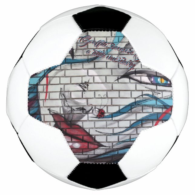 Bola De Futebol Grafite de Menina Asiática  (Frente)