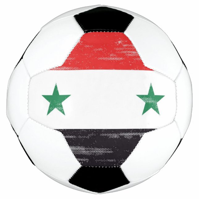 Bola De Futebol Grunge Flag da Síria. (Frente)
