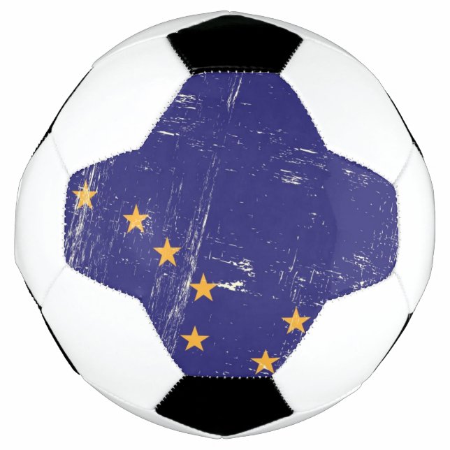 Bola De Futebol Grunge Flag do Alasca (Frente)