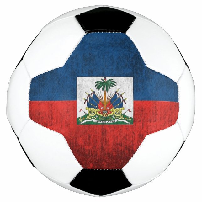 Bola De Futebol Grunge Flag Do Haiti (Frente)