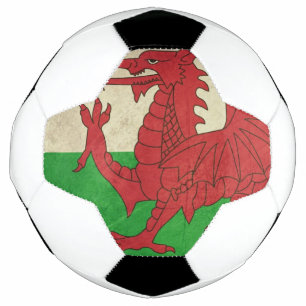 Bola De Futebol Grunge Welsh Dragon - ilustração da bandeira