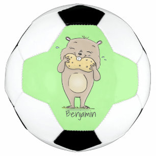 Bola De Futebol Hamster sorridente e bonito com desenho animado de