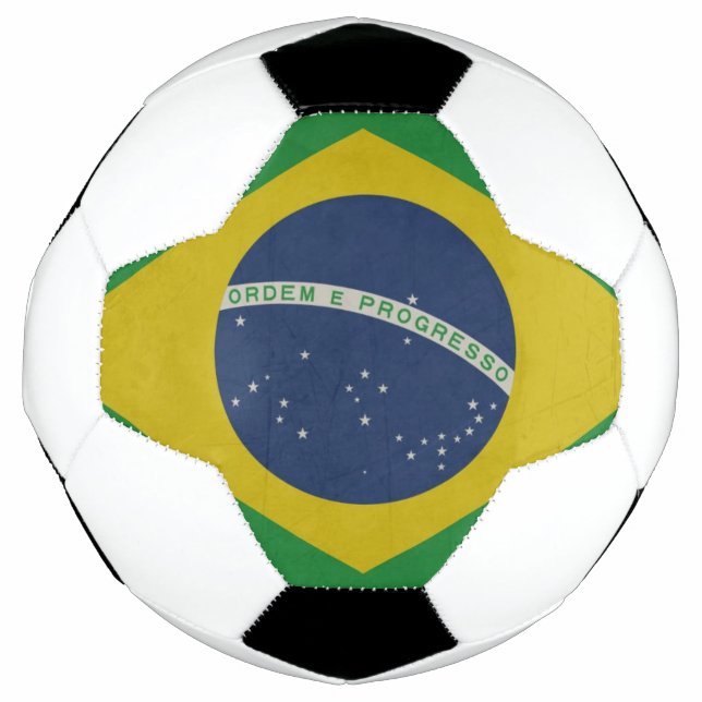Bola De Futebol Ilustração da bandeira abstrato do Brasil (Frente)