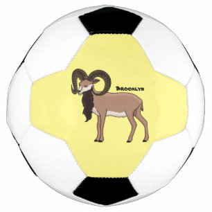 Bola De Futebol Ilustração de cabra Mouflon