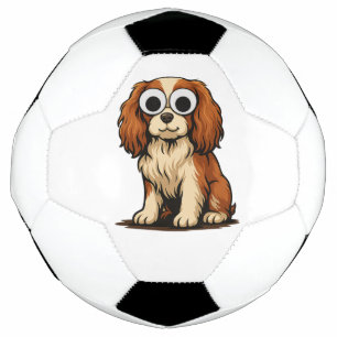 Bola De Futebol Ilustração de cachorrinho com olhos arregalados fo