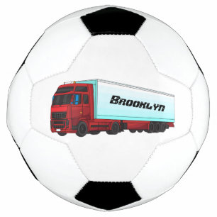 Bola De Futebol Ilustração de caminhão reboque vermelho