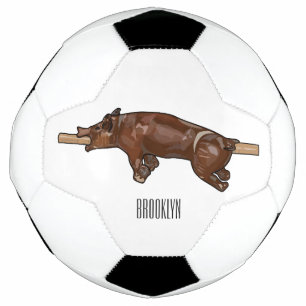 Bola De Futebol Ilustração de desenho animado assado/assado porcin