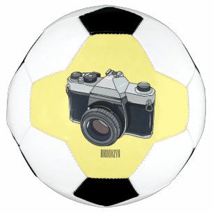 Bola De Futebol Ilustração de desenho animado com câmera de filme